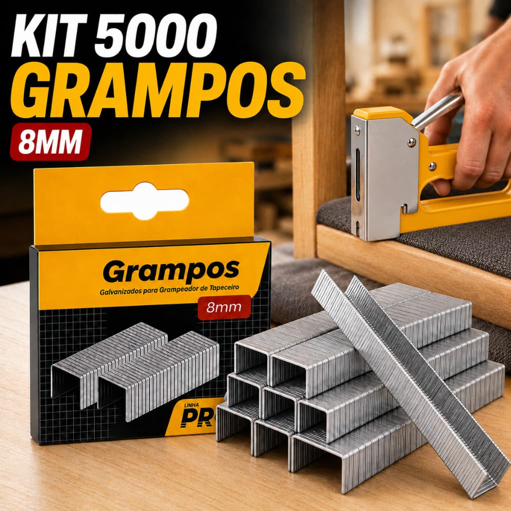 5.000 Grampos 8mm para grampeador manual uso doméstico fixar tecido madeira Grampo Atacado