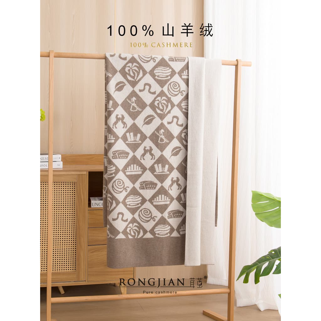 100 cobertor de caxemira pura sofá cobertor escritório Nap cobertor ar condicionado capa cobertor único Jacquard coberto