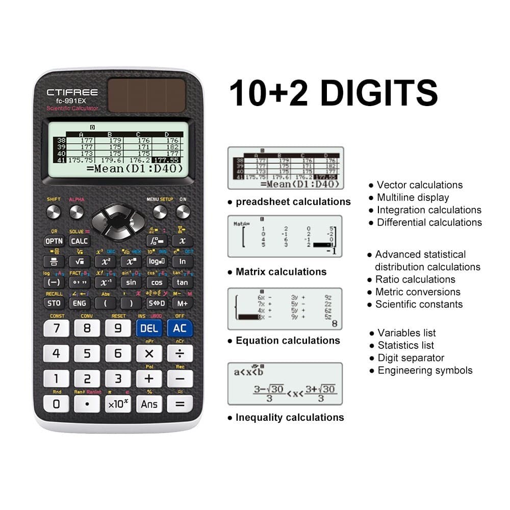 Calculadora científica função FX991EX 552 funções solução composta matriz equação estudante calculadora de embalagem neu