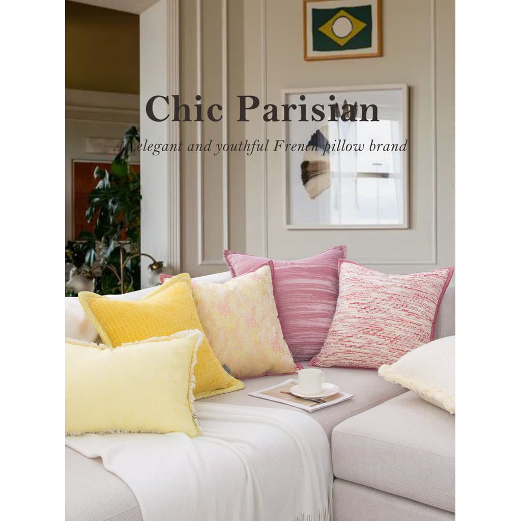 Muye {Paris Apartment} Travesseiro rosa francês Premium retrô veludo travesseiro sofá sala de estar almofada novo estilo