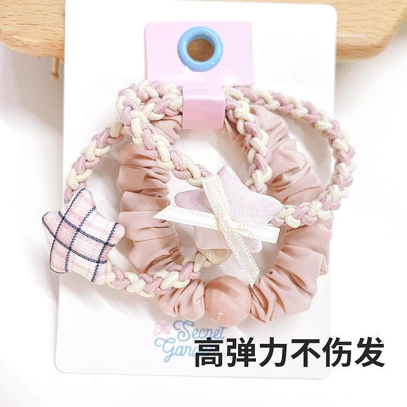 Versão coreana simples colorido elástico de alto valor menina bola cabeça rabo de cavalo cabeça corda laço de cabelo con