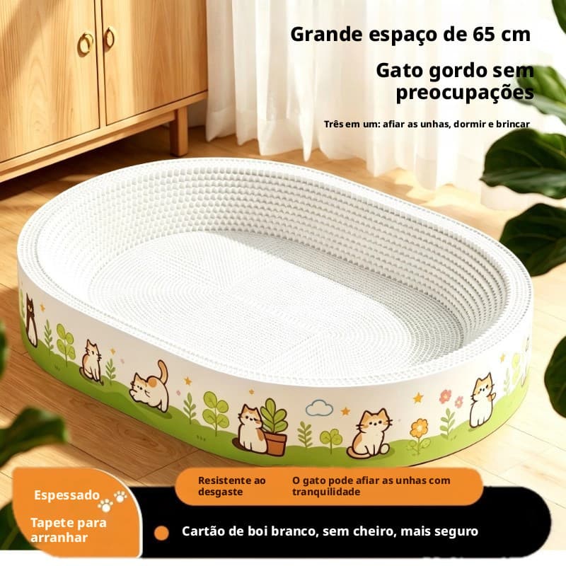 Novo arranhador para gatos em papelão branco, sem desgaste, feito de papel de polpa de madeira importada, ninhoparagatos