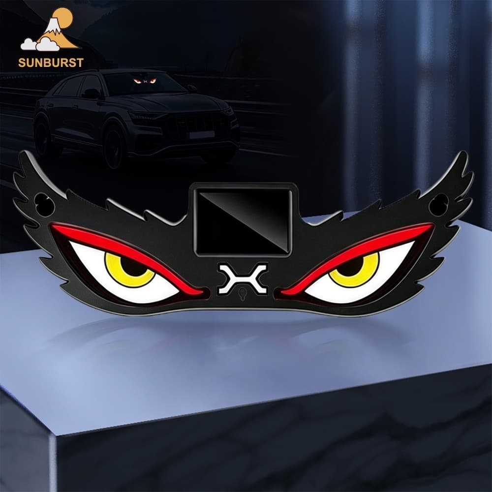 [Sunburst1 . br] Demon Eye Solar LED Luz Para Janela De Carro Efeito De Respiração Dinâmica Sem Fio