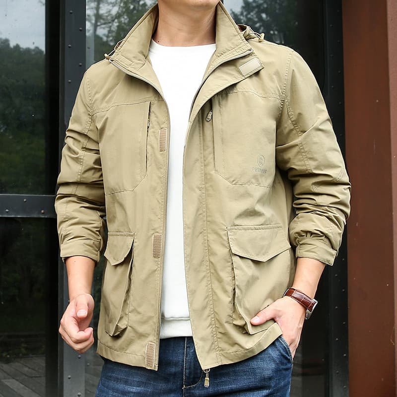 2025 novo estilo Multi-bolso jaqueta primavera outono jaqueta fina masculina jaqueta Casual ao ar livre na moda topo mas