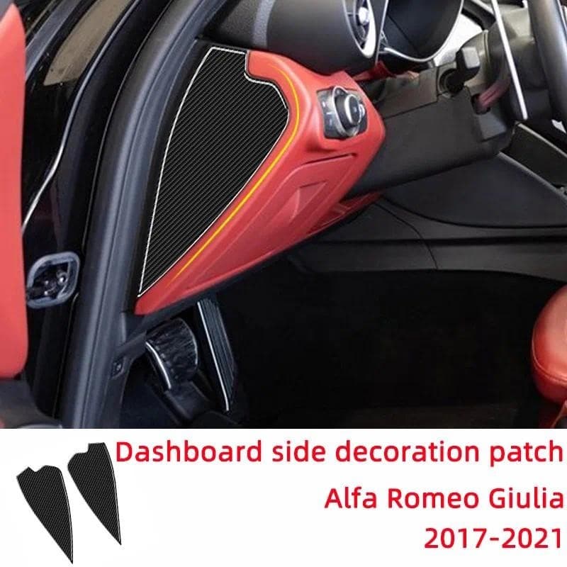 Painel Lateral Decoração Remendo De Fibra Carbono Adesivos De Carro Para Alfa Romeo Giulia 2017-2021 Acessórios Interior