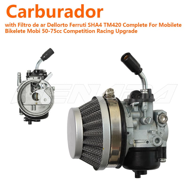 Carburador with Filtro de ar Dellorto Ferruti SHA4 TM420 For Mobilete Bikelete Mobi 50-75cc Competition Racing Upgrade
