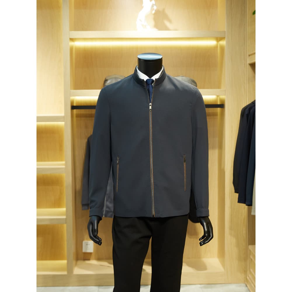[Protetor solar UPF50 +] Jaqueta masculina primavera verão gola Casual Commuter elástico leve primavera outono jaqueta f