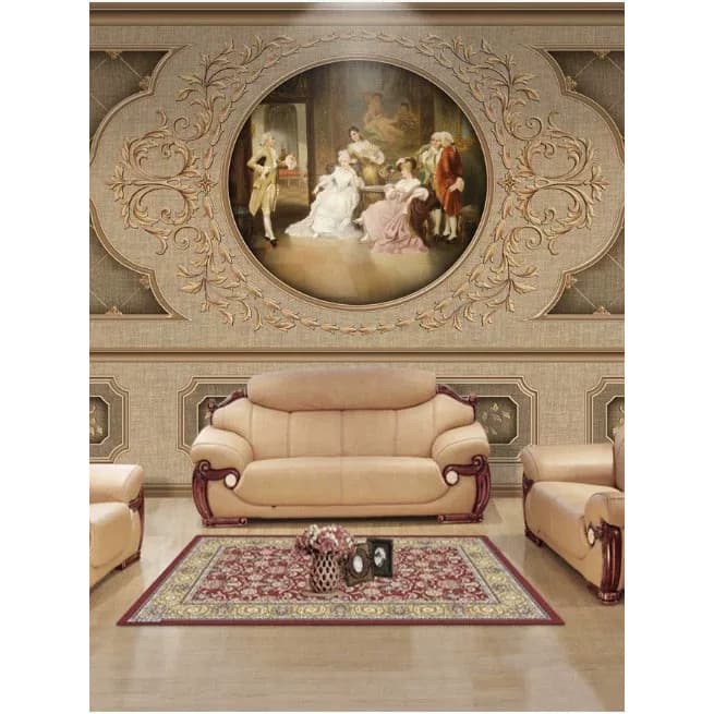 Estilo europeu TV fundo Mural da parede esculpido imitação saco macio Retro arte luxo papel de parede sala estar sofá se
