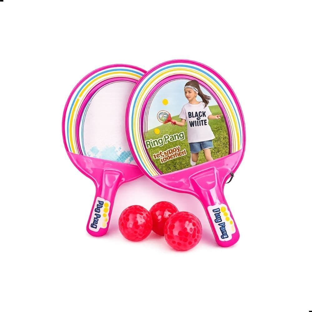 Kit Ping Pong Infantil com 2 Raquetes e 3 Bolinhas Jogo de Tênis de Mesa para Crianças e Família