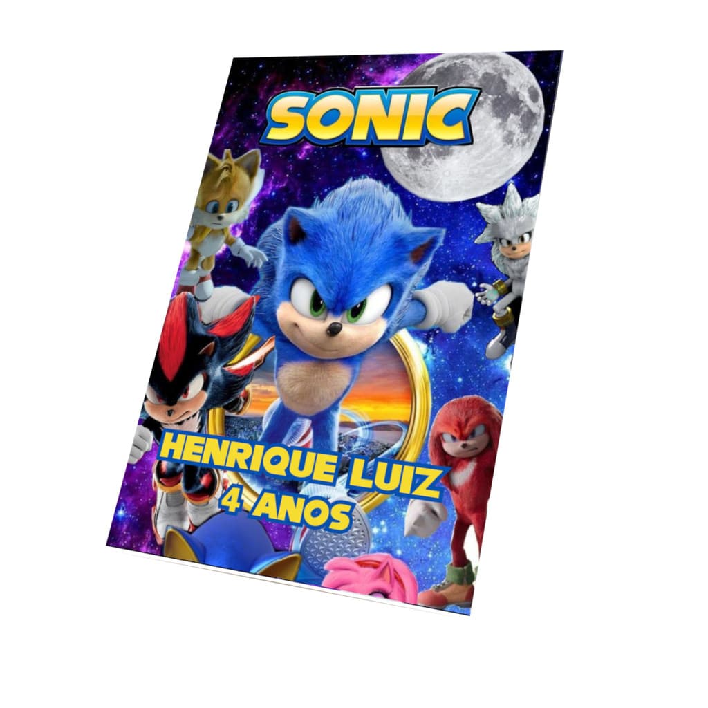 Kit Livrinhos para Colorir Sonic Lembrancinha Personalizada com Nome e Idade