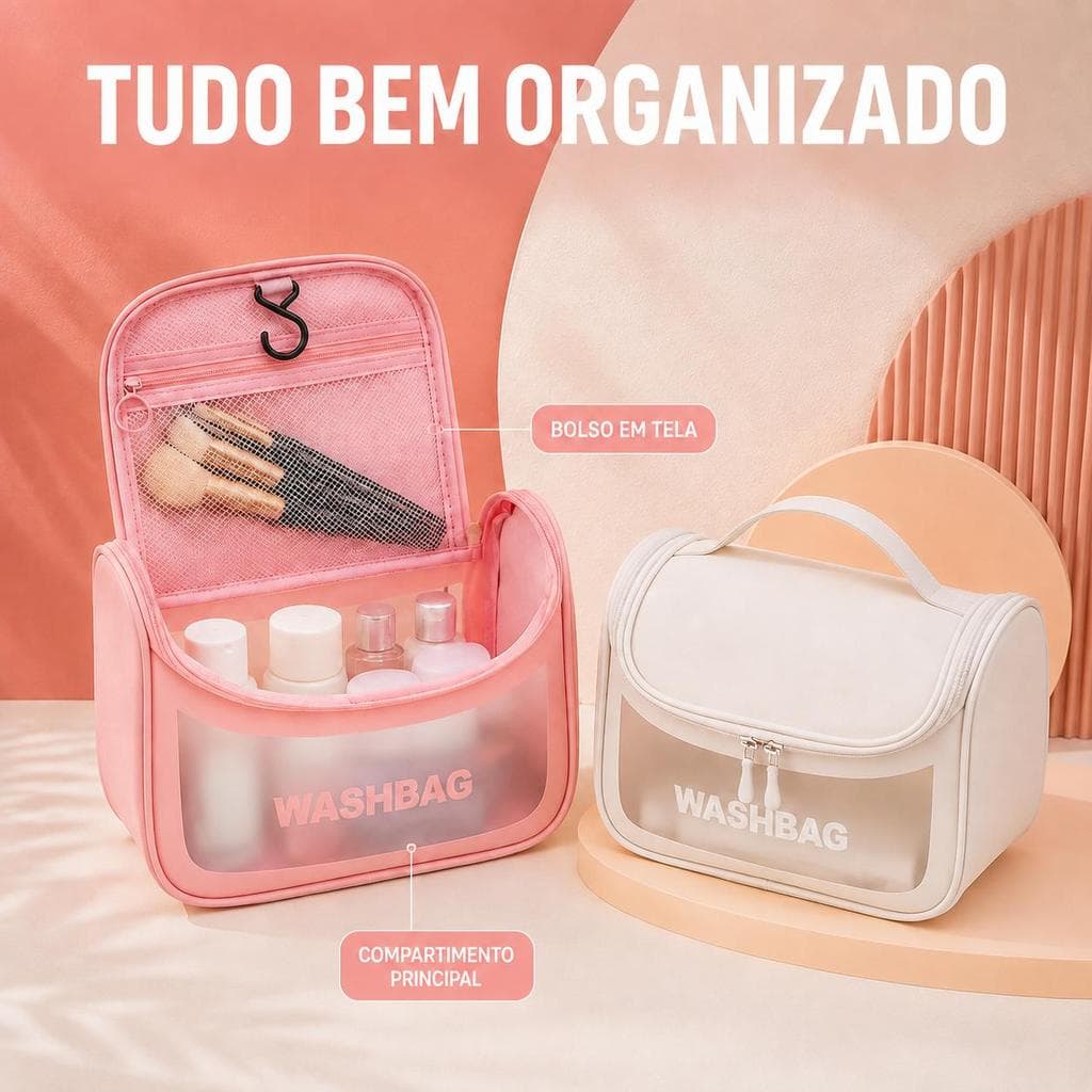 Necessaire Maquiagem Dupla Camada Impermeável | Bolsa Organizadora Viagem Resistente