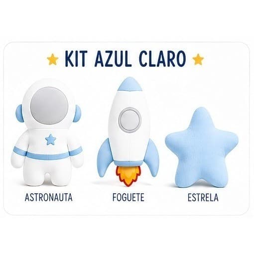 Kit Almofadas Decorativas Infatil Espaço-Astronauta-Foguete-Estrela