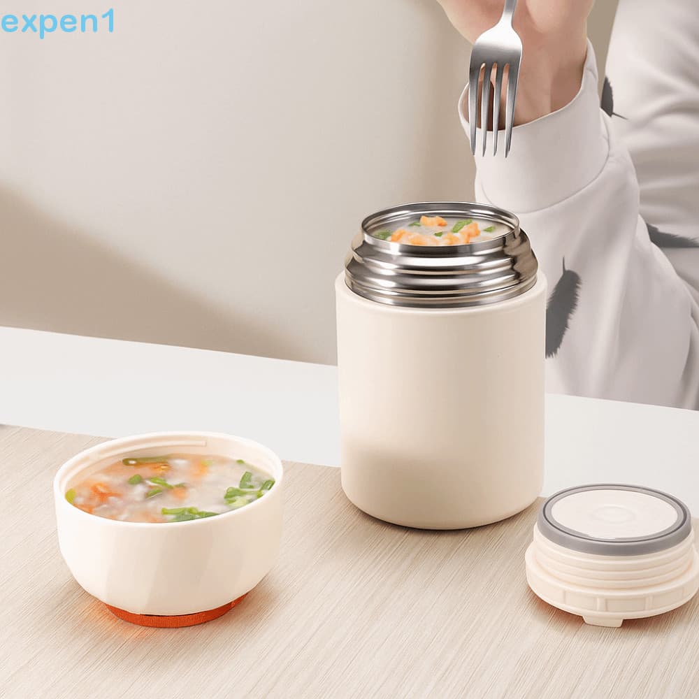 Frasco Térmico Para Alimentos EXPEN , Copo De Sopa Térmica Portátil De 500ml , Lancheira De Camada Dupla De Aço Inoxidáv