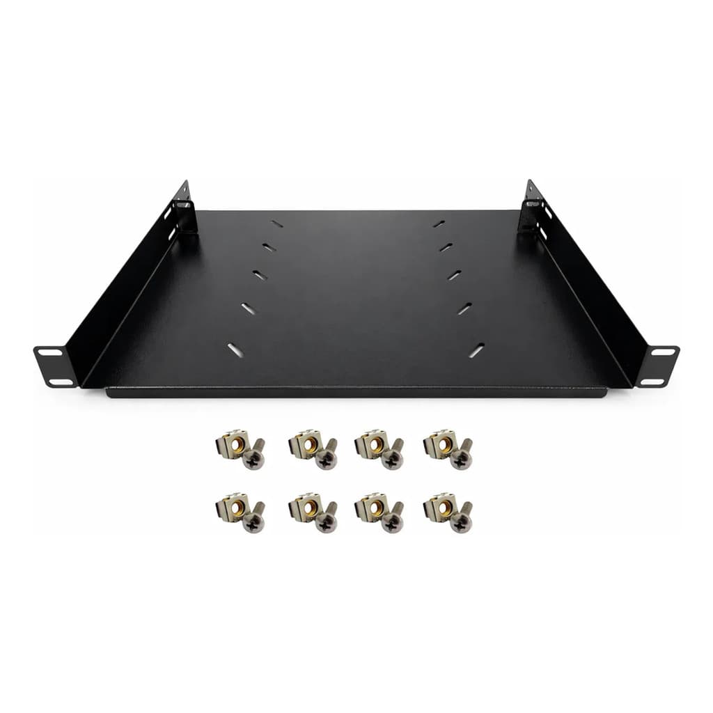 Bandeja Fixa Para Rack Padrao 19 1u X 400mm Ventilada Cftv Preto