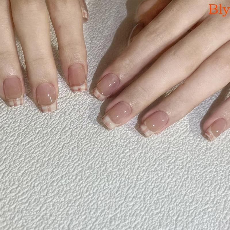 Bly 24x Cobertura Unhas, Ponta Francesa, Falsas, Bailarinas Curtas, Prensa Nas