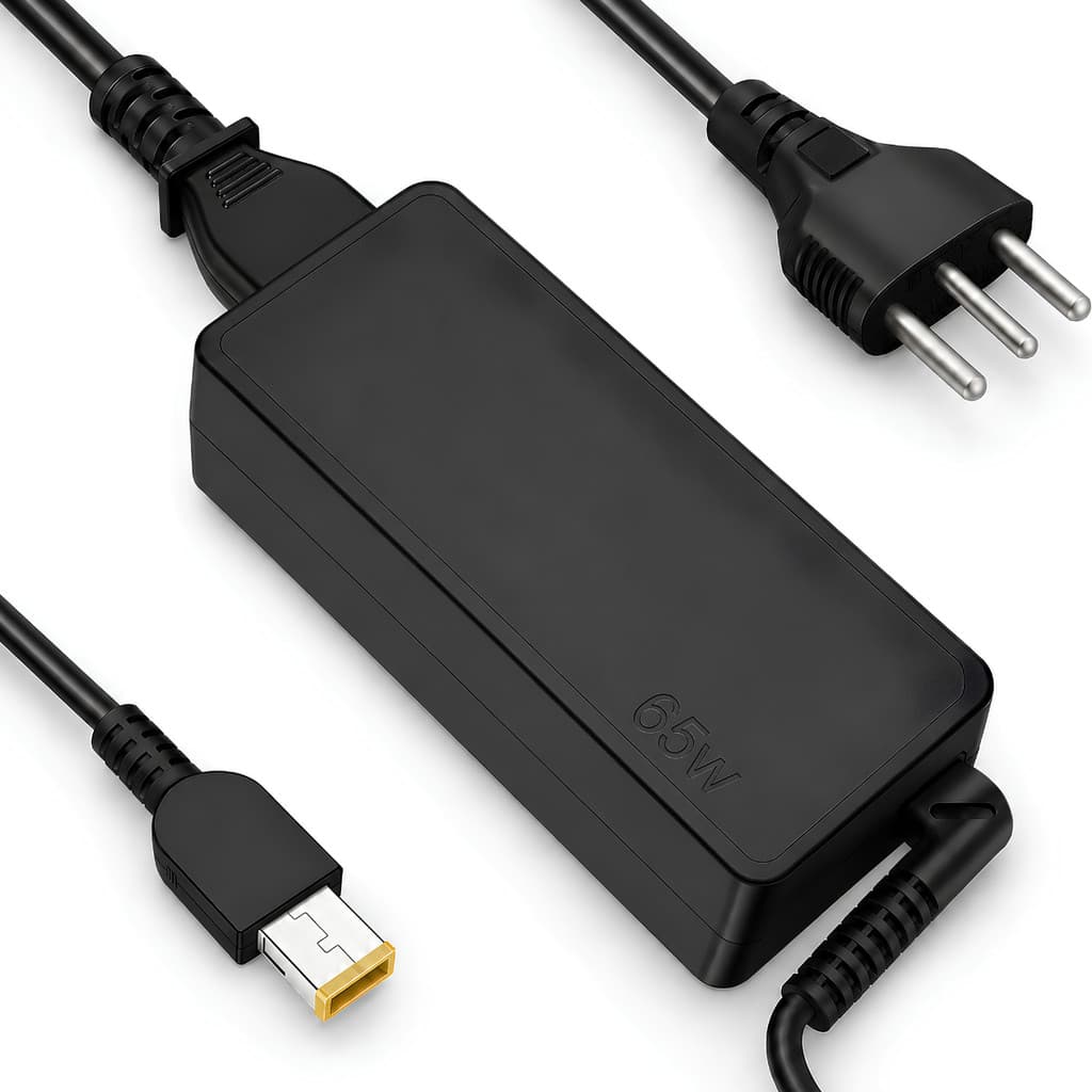 Fonte Carregador 65W para Notebook Lenovo Slim Tip Retangular ThinkPad IdeaPad Flex Yoga