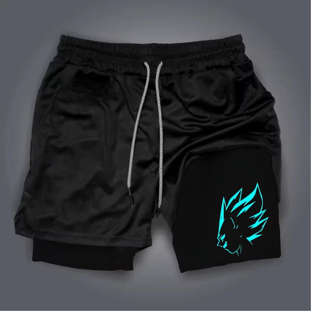 Shorts Bermuda 2 em 1 Para Academia treino perfomance GK Ciano academia maromba short dry compressão