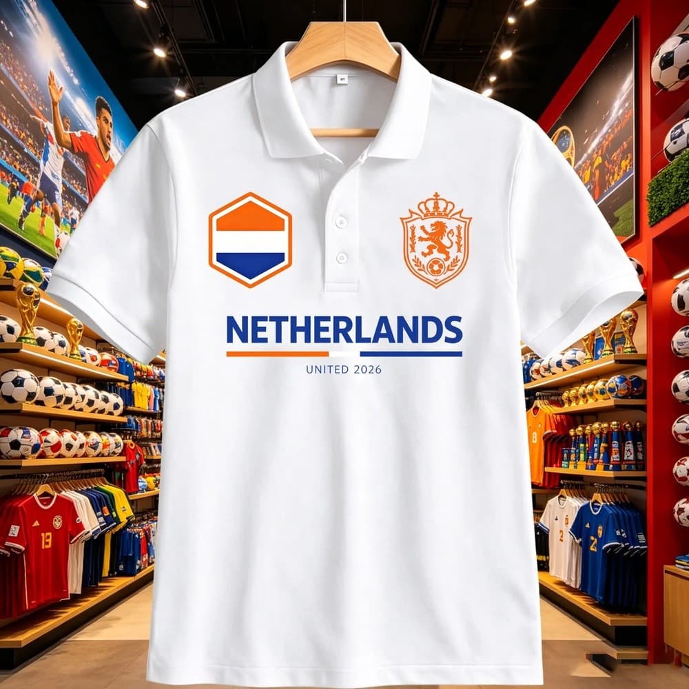 Camisa polo branca unissex padrão escudo laranja azul branco decorativo leão camisa polo confortável respirável absorven