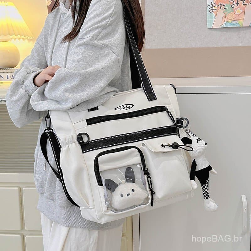 Bolsa de grande capacidade para estudantes, bolsa de mão para alunos do ensino fundamental, médio e universitário, bolsa