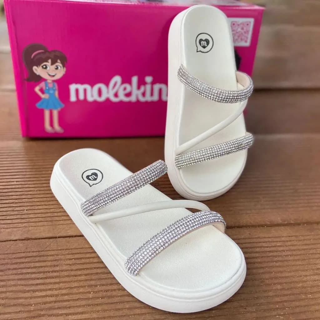 Papete Molekinha Sandalia Infantil Menina Strass 2358.100