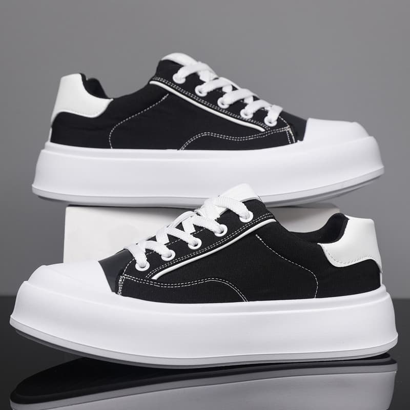 Novos tênis respiráveis e à prova de umidade, tênis para skate, tênis casuais de sola grossa, estilos versáteis.