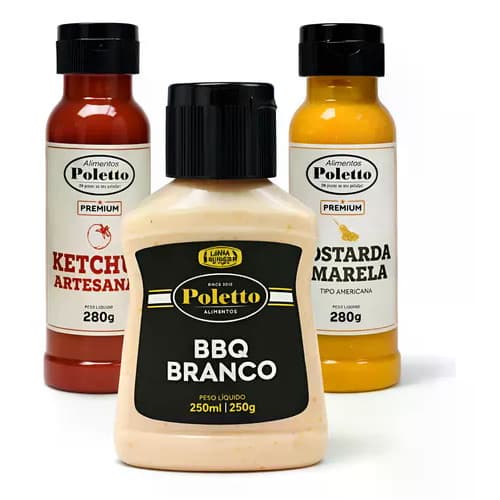 Kit Combo 3 Molhos Para Lanches Trio Gourmet Poletto