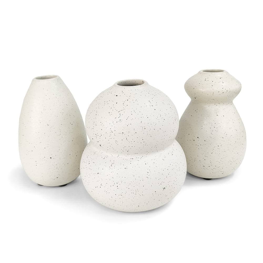 Kit Mini Vasos Orgânicos Decorativos em Cerâmica 3pcs