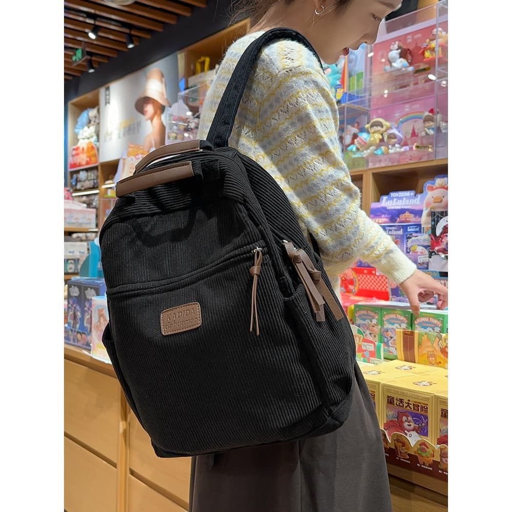 Veludo simples Multi-Purpose mochila de grande capacidade mochila estudante saco de viagem compras férias All-Match velu