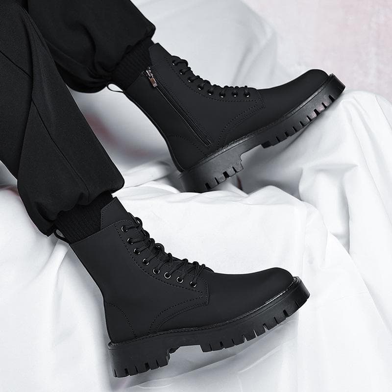 Martin botas masculinas 2025 novo estilo primavera tubo longo botas gerais influenciador High Street botas de couro maci