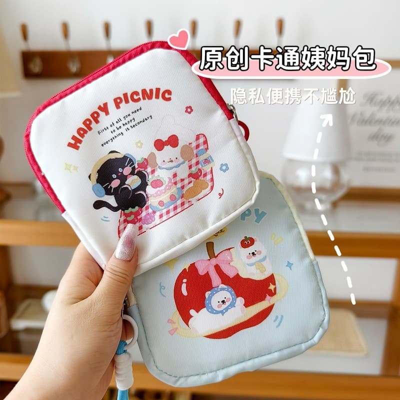 Bolsa para absorventes higiênicos, compacta e portátil, fofa e estilosa, nova bolsa de para meninas UG6O