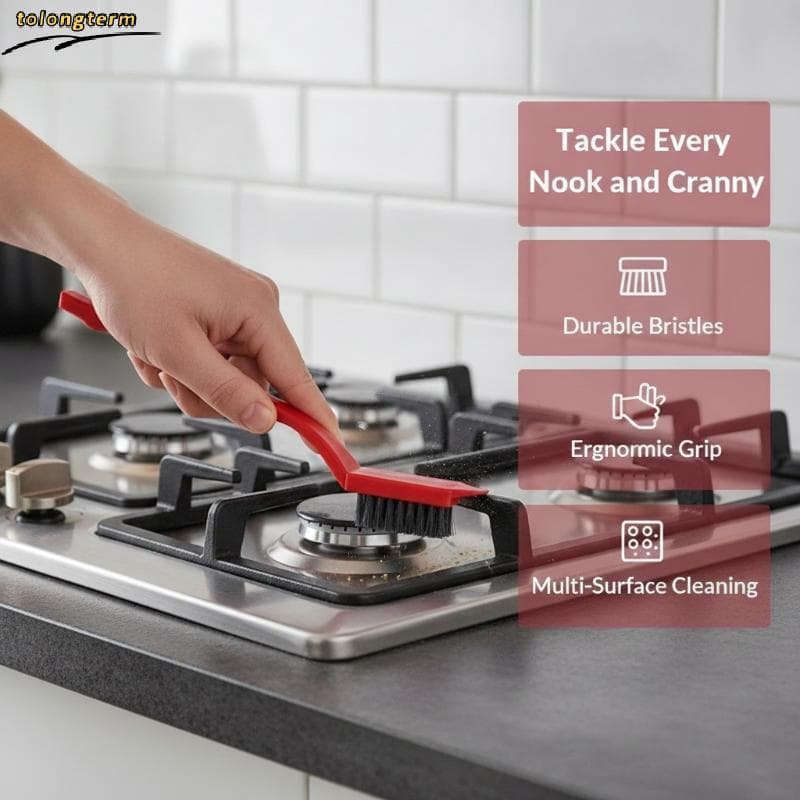 Conjunto Multifuncional De Escova Para Limpeza De Fendas Domésticas , 3 Peças Com Raspadores , Multiuso Cozinha , Banhei