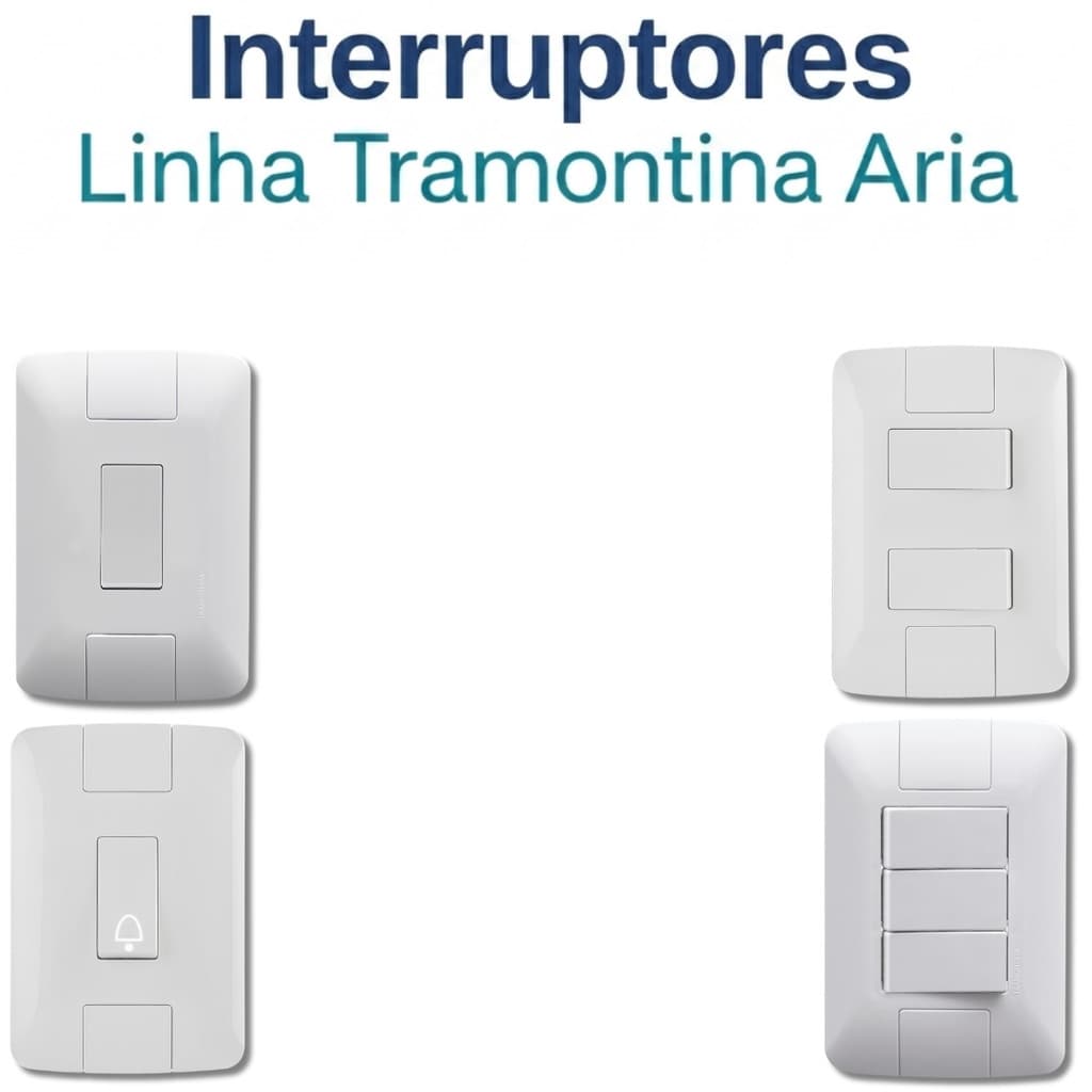 Conjunto de Interruptores Tramontina Aria 4x2 Branco (Escolha o modelo)