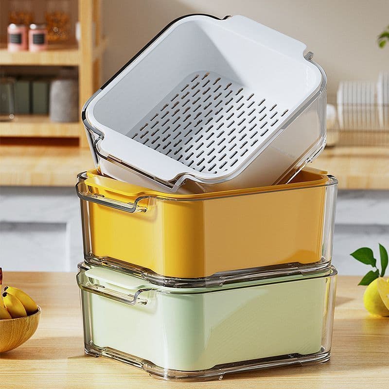 Cesta de drenagem automática de camada dupla, lavatório, cozinha, prato de frutas doméstico, pia da sala de estar, filtr