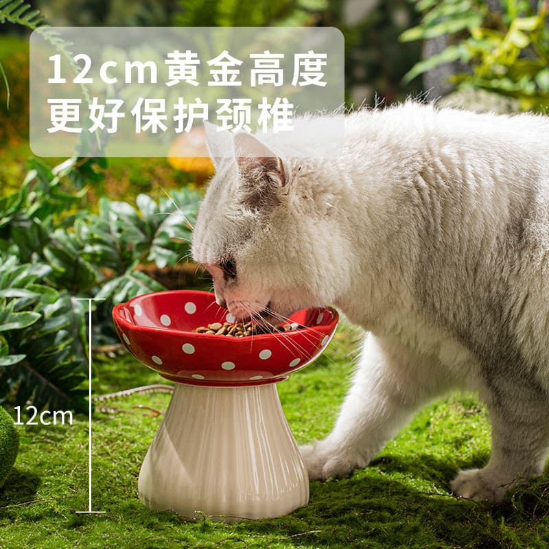 Tigela para gatos Tigela alta de cerâmica para comida de gato Tigela para comida de gato para animais de estimação
