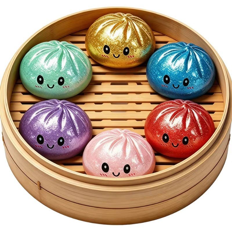 6 Estilos De Bolinho De Glitter Mole Com Caixa Bolinhos Brinquedo De Apertar Sensorial Para Brinquedos De Alívio Do Estr