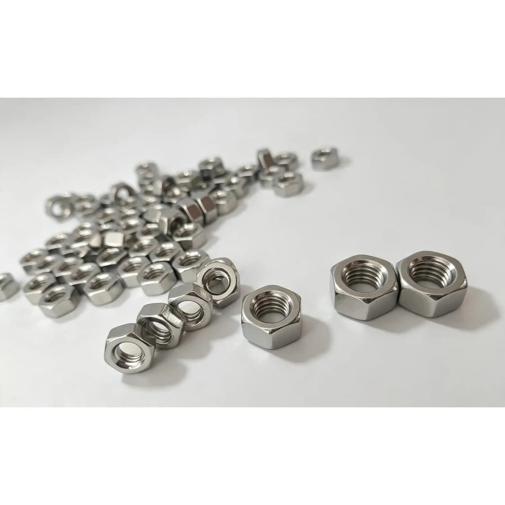 Porca Sextavada Aço Inox M6 Kit 100 Un Anti Ferrugem Para Uso Fixação Universal