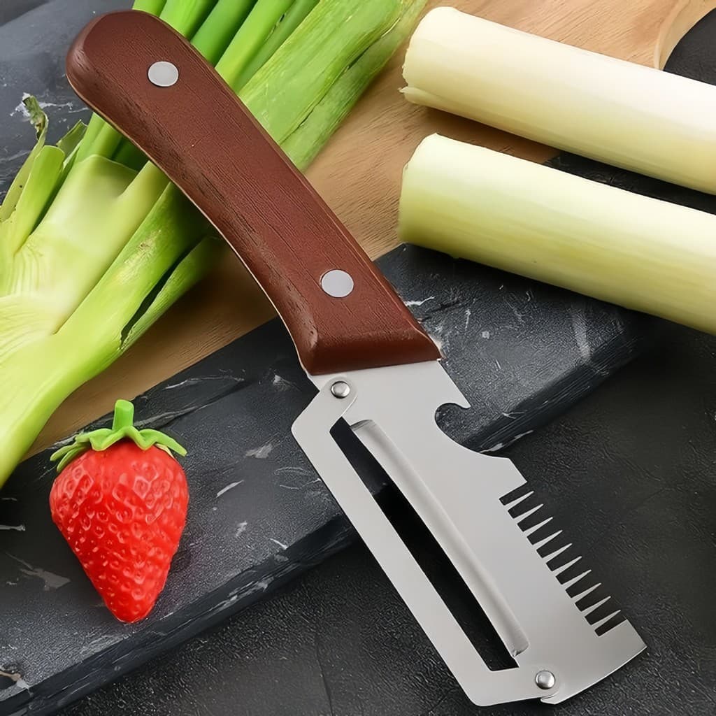 Descascador Multifuncional para Cebolinha, Descascador de Batatas para Cozinha, Descascador de Legumes Doméstico, 3 em 1