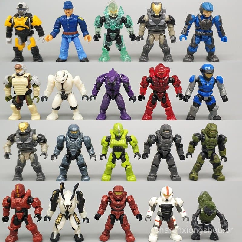 Nova Figura de Ação Halo, Figura de Blocos de Montar, Guerreiro Espartano, Halo Master Chief, Soldado Elite, Figura Arti
