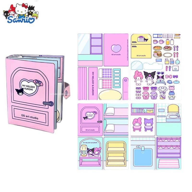 Livro Silencioso Kuromi My Melody Sanrio Brinquedos para Meninas Boneca de Papel Fantasia Coco Lolita E