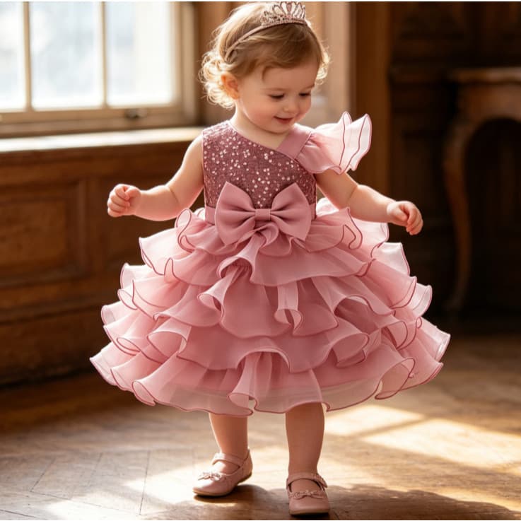 Vestido de princesa para meninas, ideal para casamentos e festas de aniversário infantis. 3PAO.