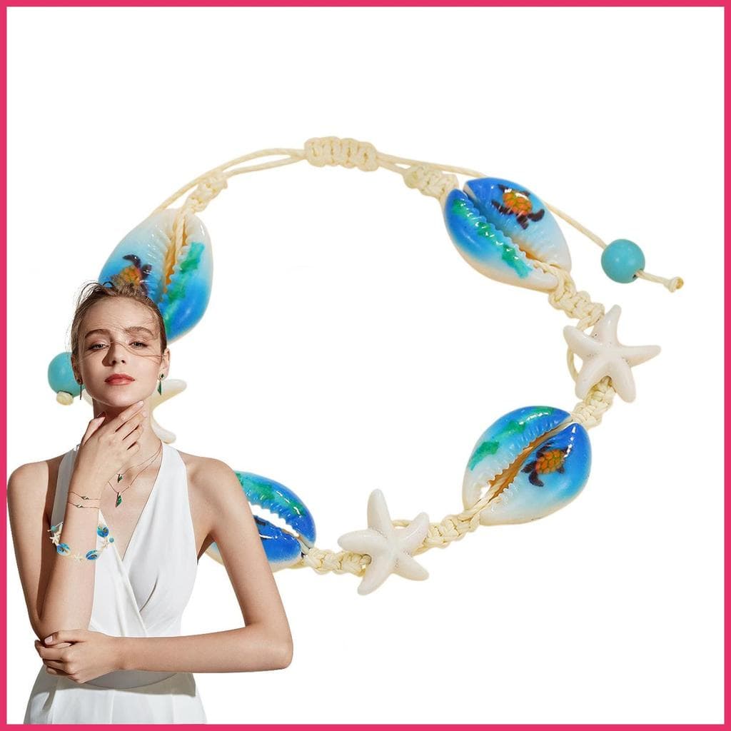 Pulseira De Concha Elegante Estética Estrela Do Mar Pé Jóias Boho Para xurit1br
