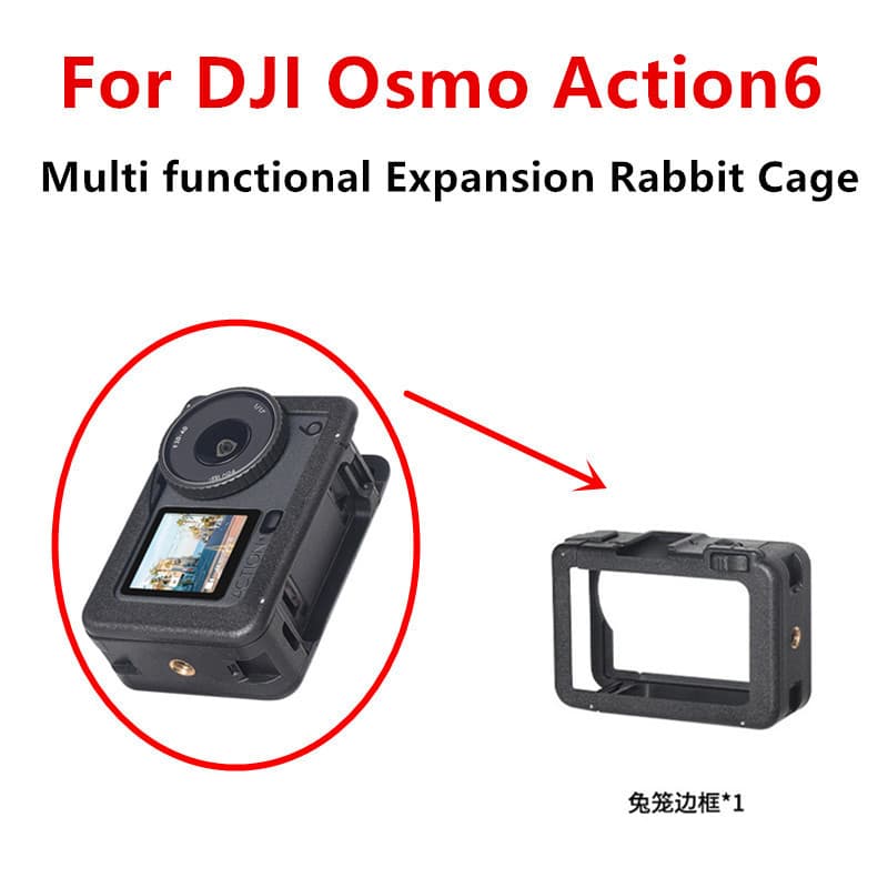 Em Estoque Para DJI Osmo Action6 Expansão Multifuncional Gaiola De Coelho Câmera Esportiva ABS Conjunto De Rua Acessório