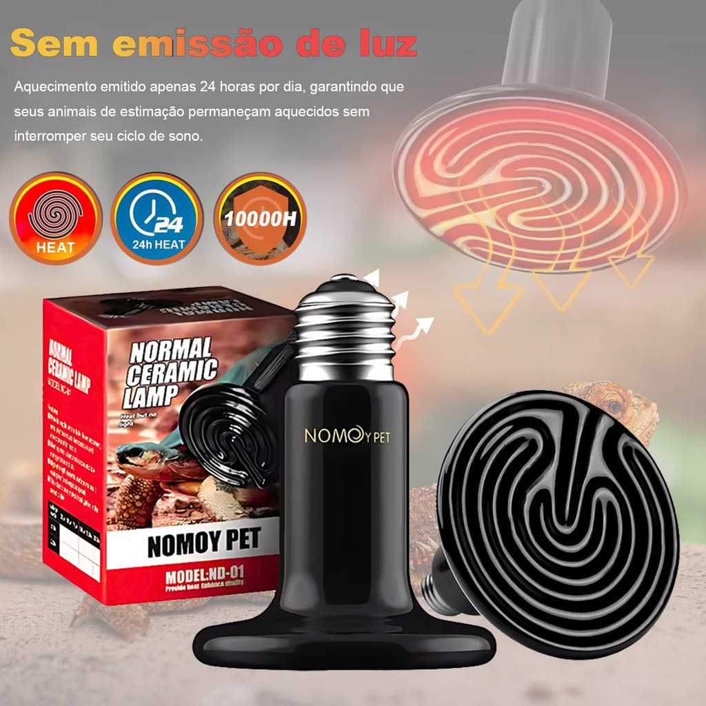Lâmpada Cerâmica Aquecedor Repteis Aves Mamiferos Aquecimento 110v 220v 100w 50w