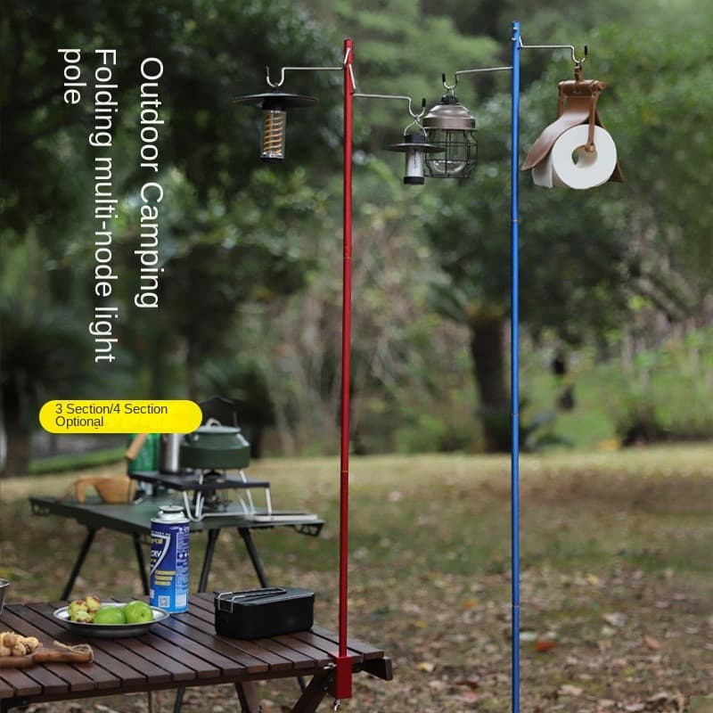 Acampamento ao ar livre dobrável suporte de luz acampamento Ultra-leve liga de alumínio portátil Desktop pólo luz suport