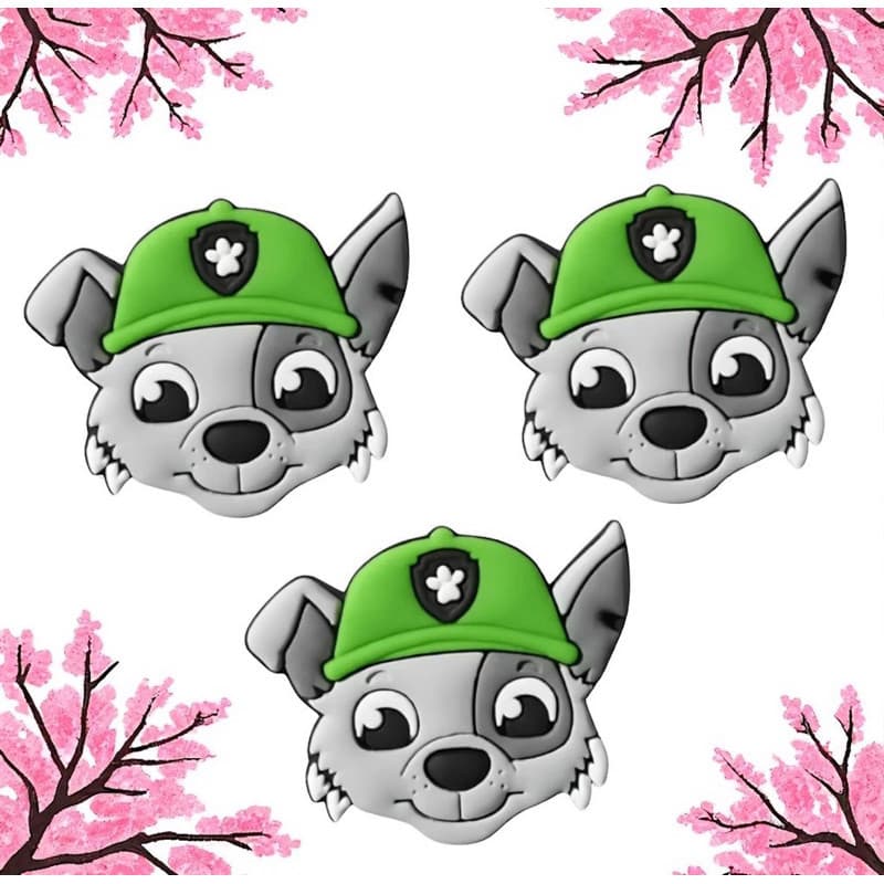 Kit 10 Unidades - Aplique Emborrachado Personagem Patrulha Canina Rocky