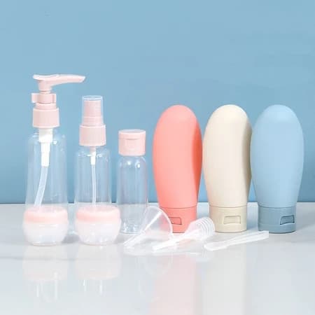 Kit de potes e frascos de viagem com 11 peças – prático para cremes e maquiagem