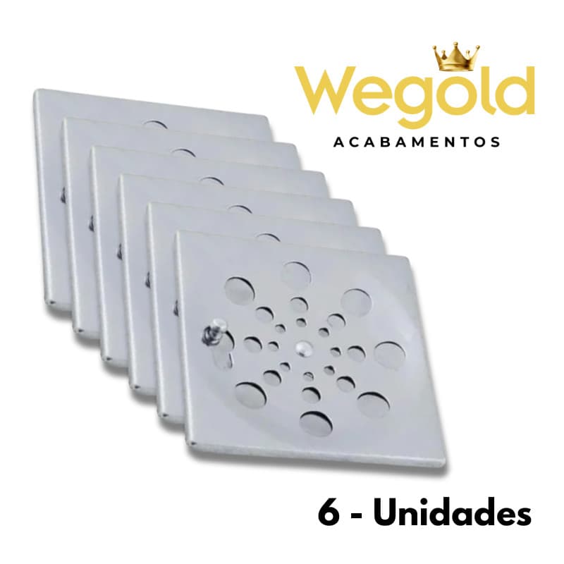Ralo Tampa Grelha 10x10cm Abre e Fecha Quadrado – Aço Inox | Cozinha Banheiro Área Serviço