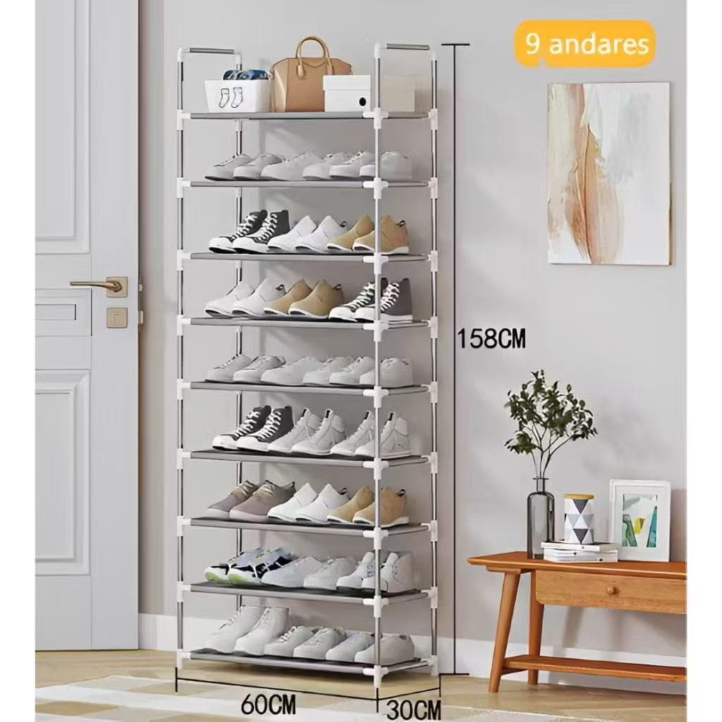 Sapateira Vertical Luxo Inox 27 pares 9 Prateleiras