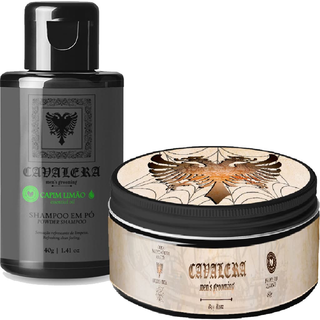 Kit Cavalera Shampoo Em Pó + Pomada Modeladora Efeito Teia
