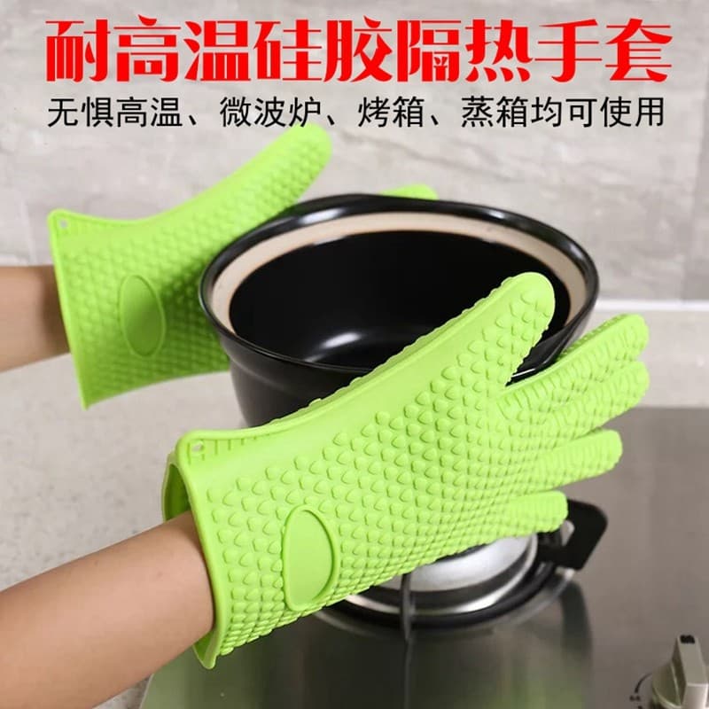 Luvas de forno Luva térmica cozinha resistente ao calor Luvas de Silicone com isolamento térmico anti-escaldante, e